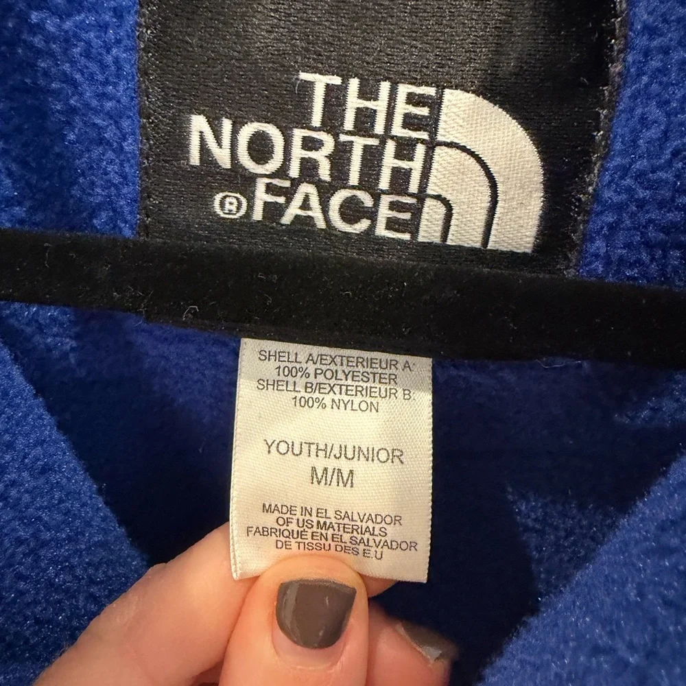 The North Face Denali Performance Jacket in Blue and Black Size Youth M Like New